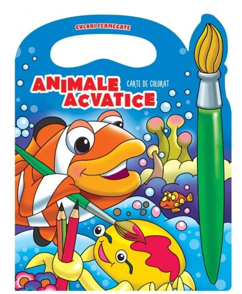 Animale acvatice. Carte de colorat