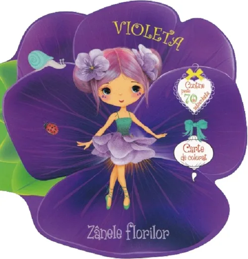 Violeta. Carte de colorat (conține autocolante)