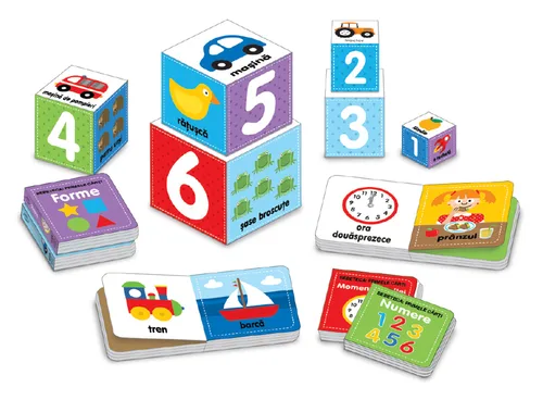 Bebe învață. Set educativ 6 cărți + 6 cuburi